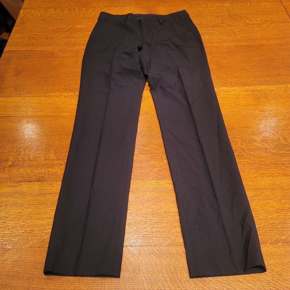 Bonobos Pants Mens 29x32 Black Slim Marzotto Wool Spandex Flat Front Dress Slack